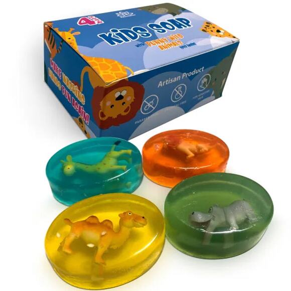 4 Kids Soap Bars with WILD ANIMALS Toys Inside - Picture 13 of 13